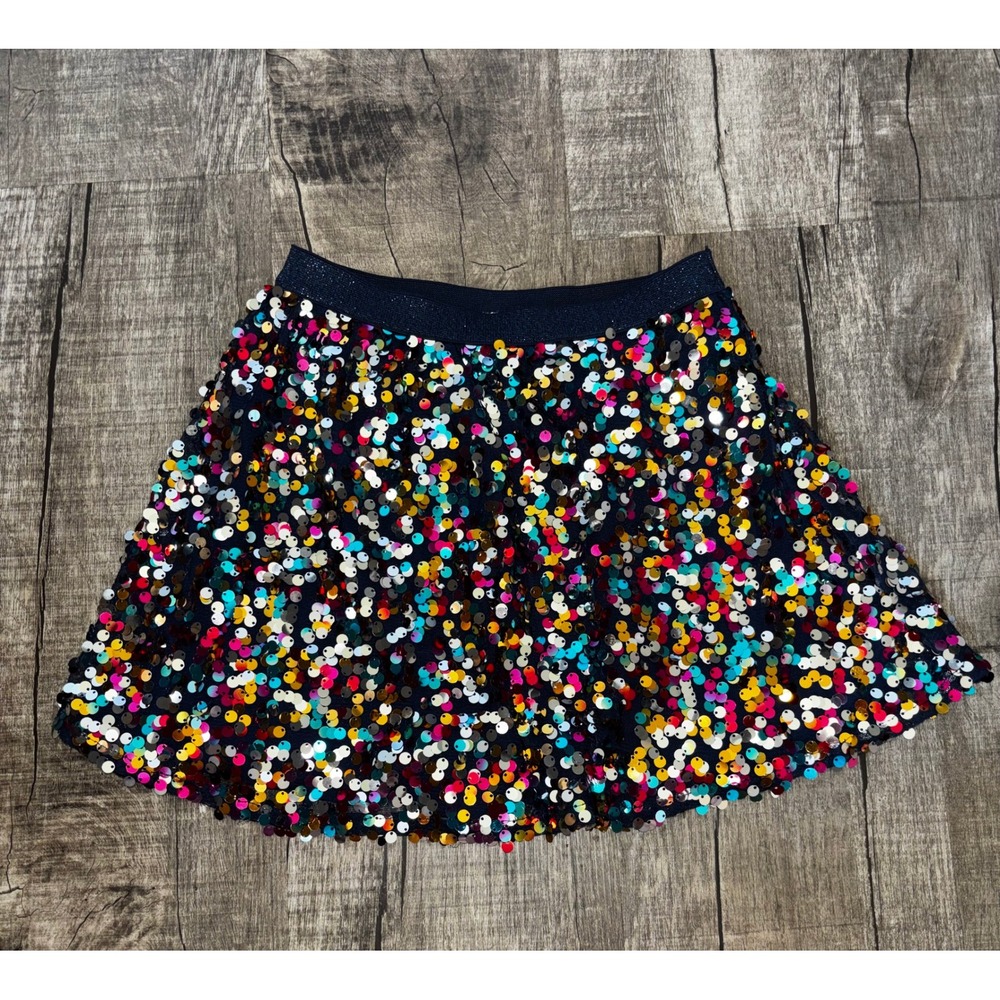 365 Kids Garanimals Girls Sequin Skirt Multi Color Navy Blue Size 6